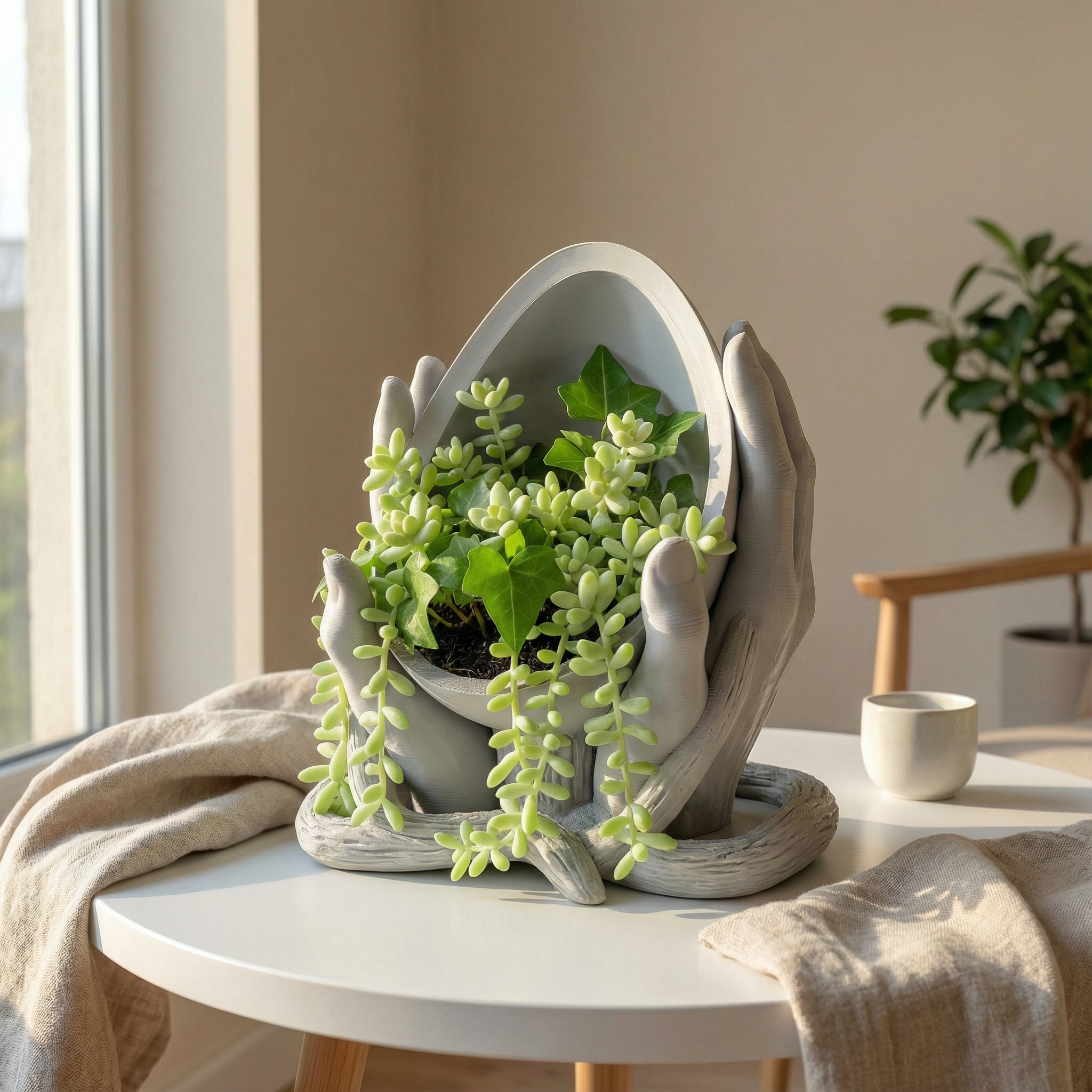 Hands of Nature Planter – Sculptural 3D Printed Pot