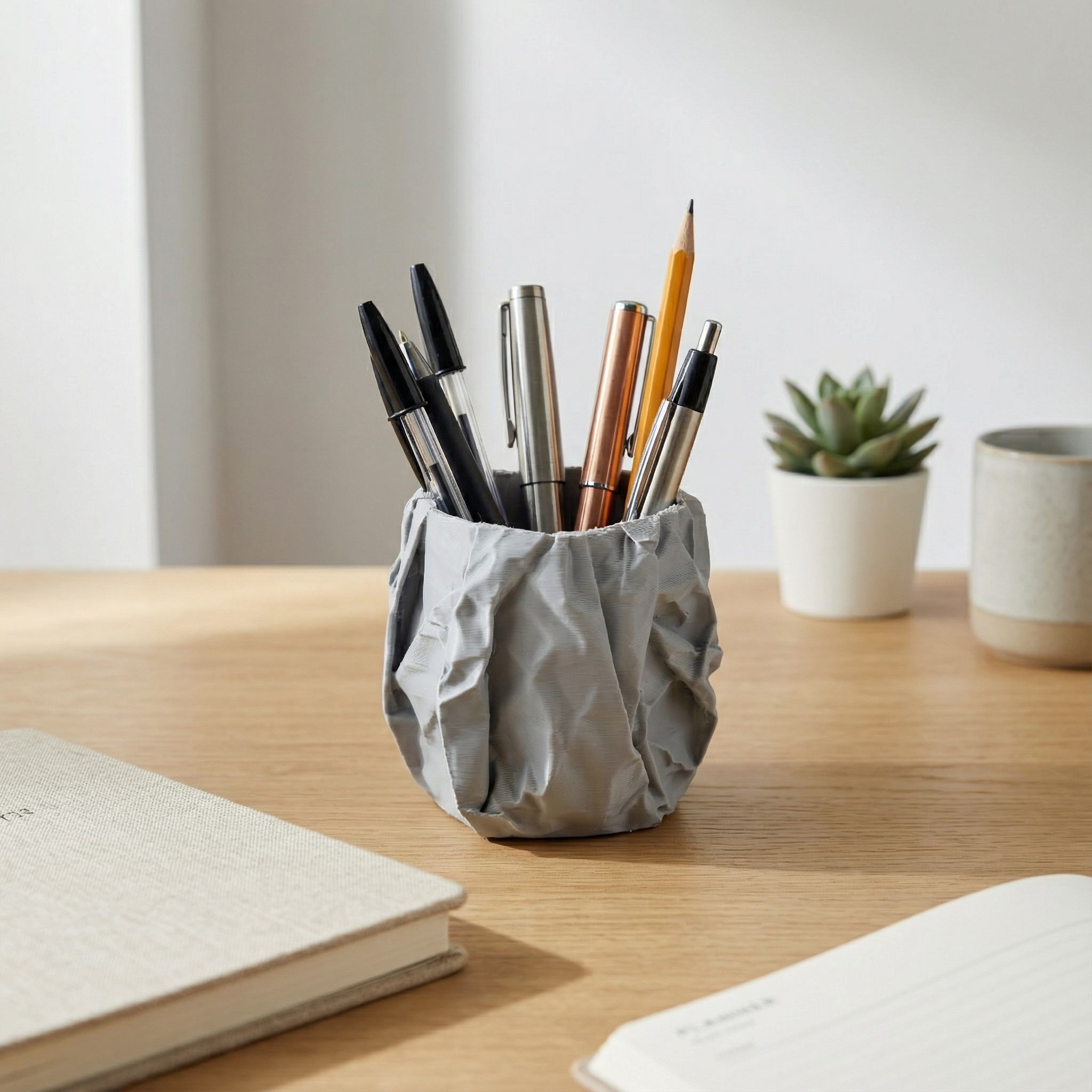 Crinkle Pen Stand – Modern 3D Printed Desk Organizer