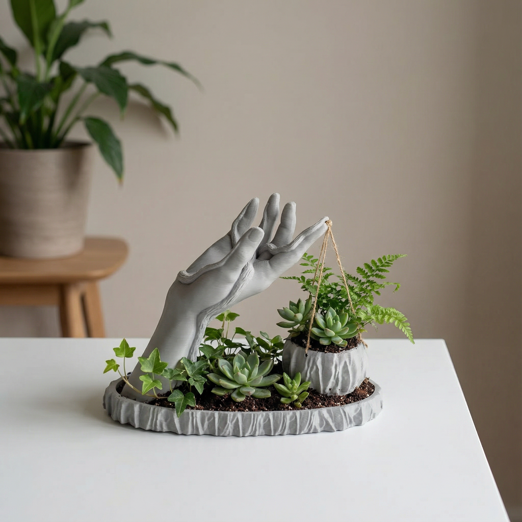 Hand of Serenity Planter | 3D printed | Designed for succulents or trailing greens