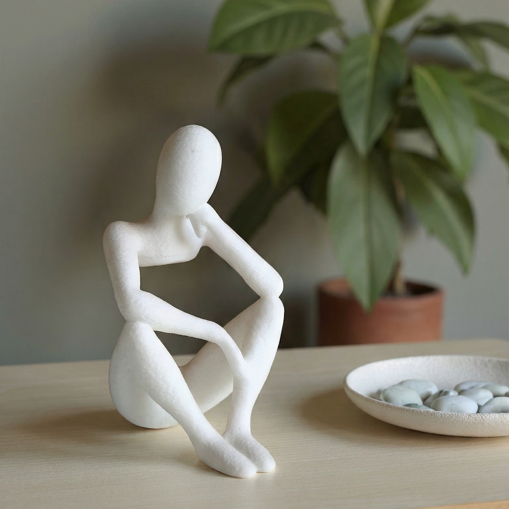 The Thinker – Minimal Abstract Sitting Sculpture
