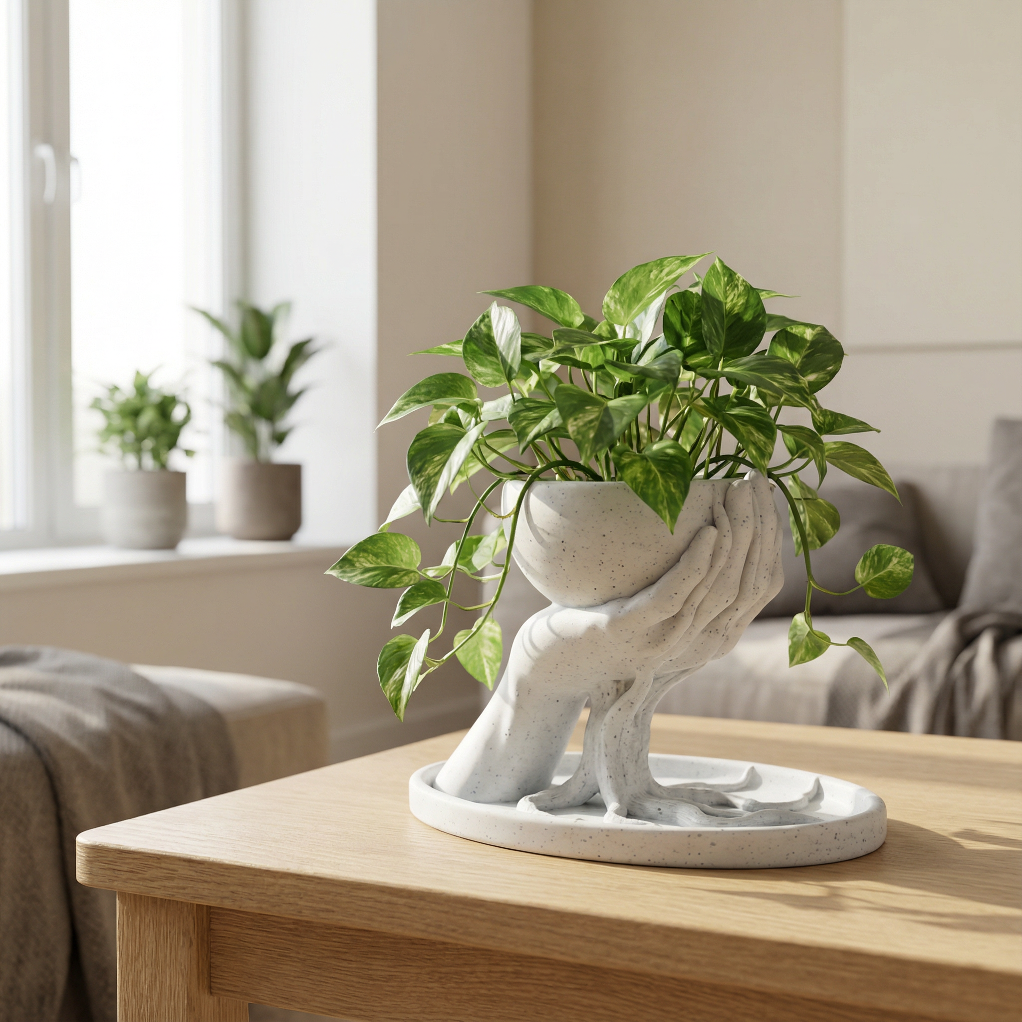 Oreo Marble Look Hand Sculpture Planter for succulents and small plants | Modern Home Decor Accent | 3D Printed PLA Marble with Real Marble Particles