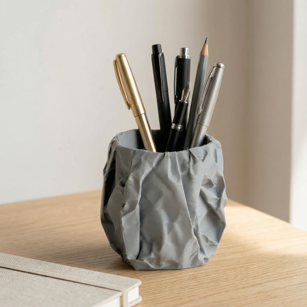 Crinkle Pen Stand – Modern 3D Printed Desk Organizer