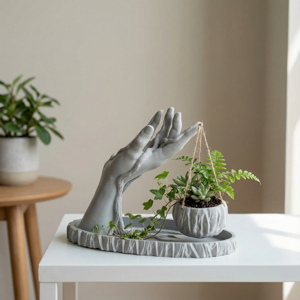 Hand of Serenity Planter | 3D printed | Designed for succulents or trailing greens