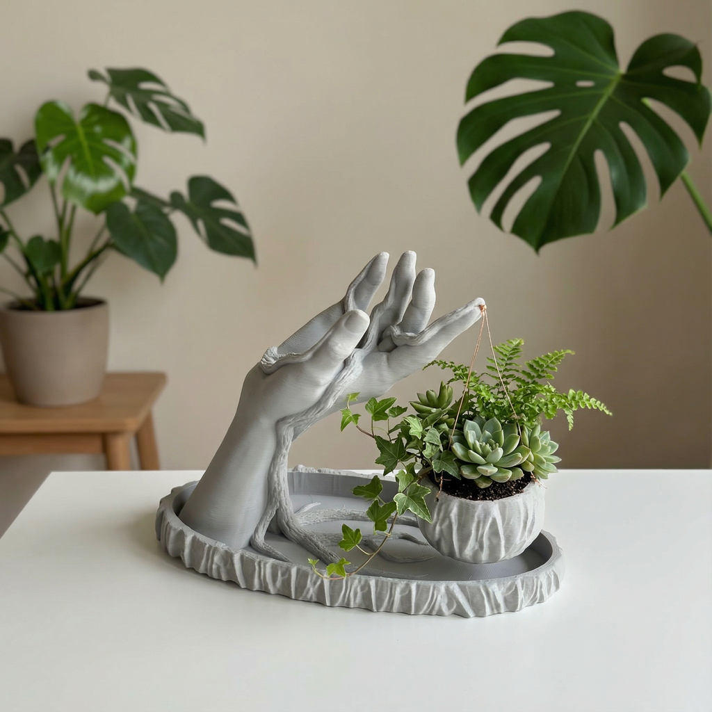 Hand of Serenity Planter | 3D printed | Designed for succulents or trailing greens