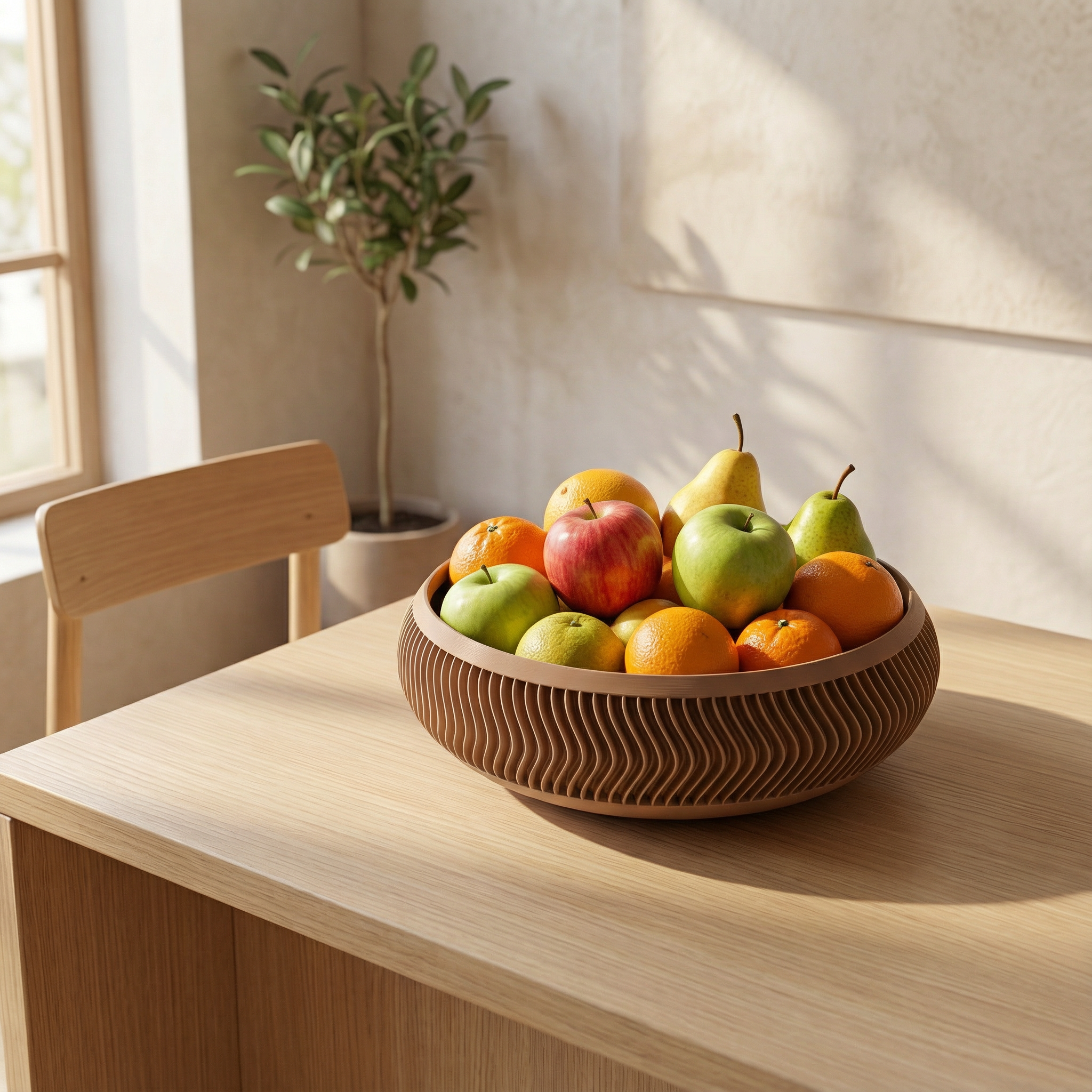 Modern Sculpted Decorative Bowl – Minimal Ribbed Centerpiece for Home Décor