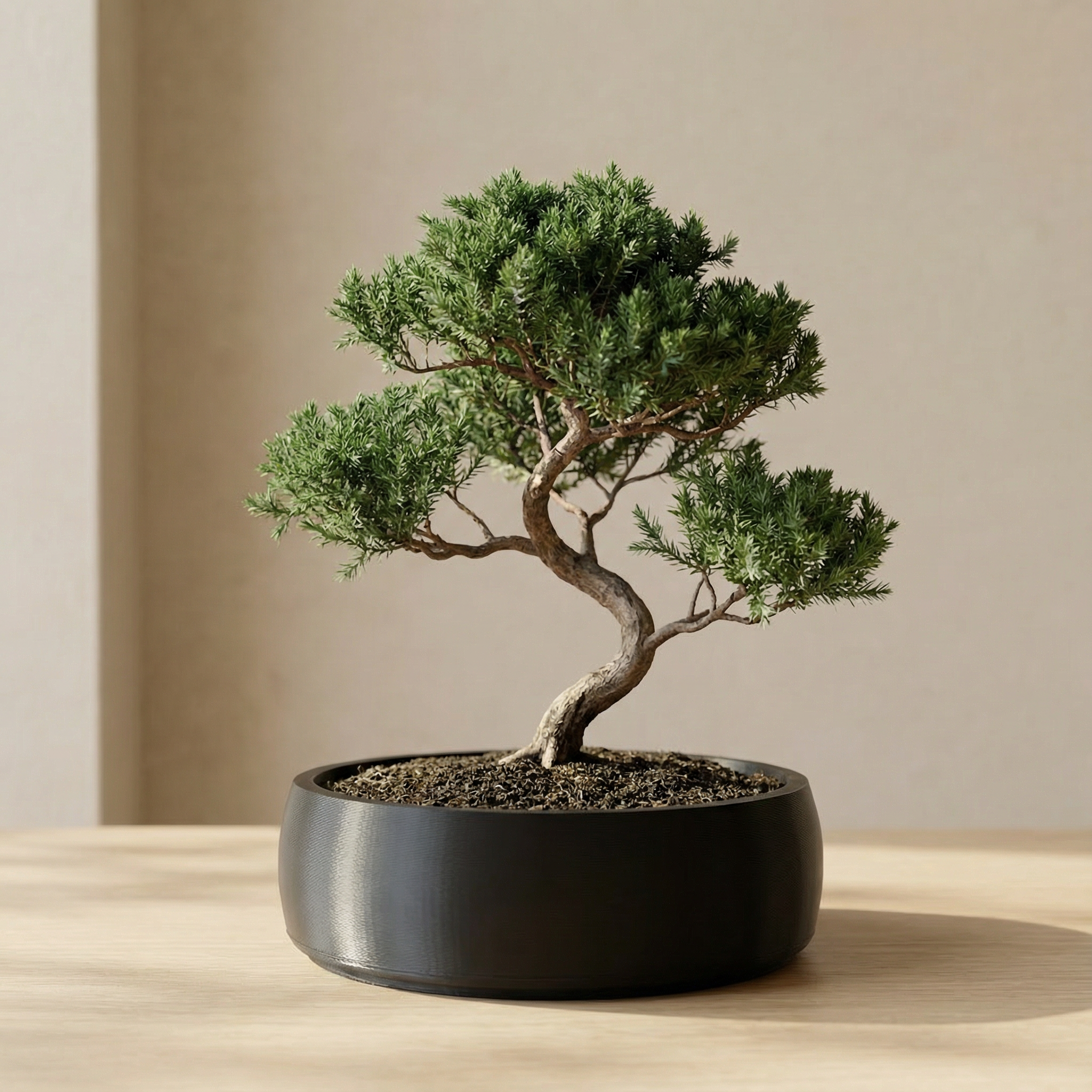 Minimal Bonsai Planter Bowl – Modern Low-Profile Decorative Pot for Indoor Bonsai