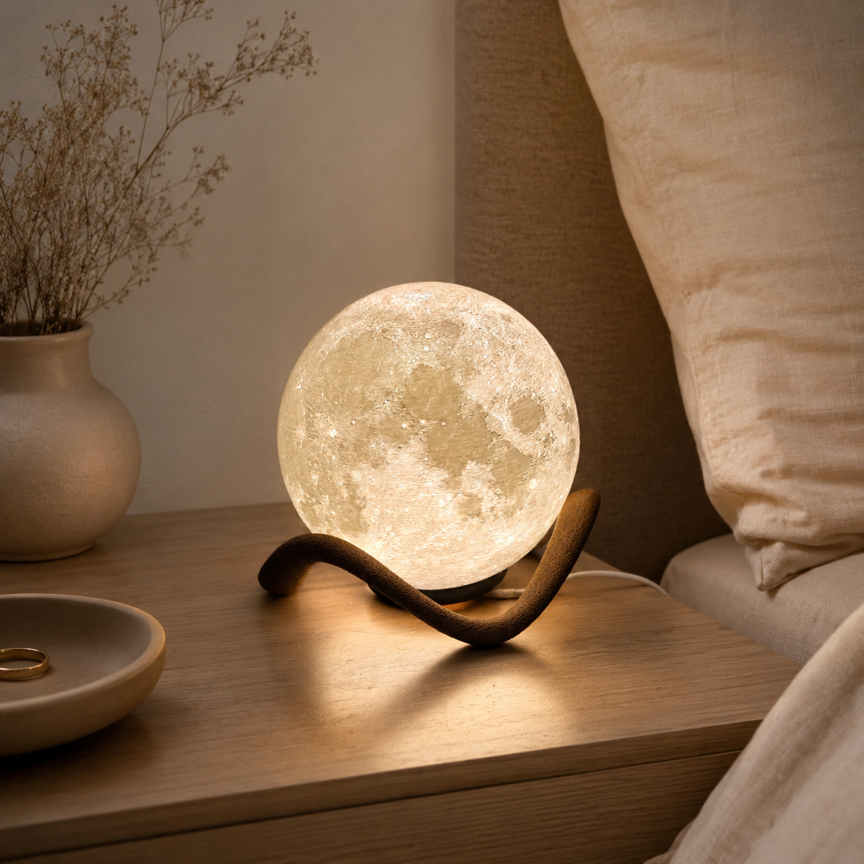 Moon LED Lamp with Replaceable Surface Light | 3-ft Wire with Switch