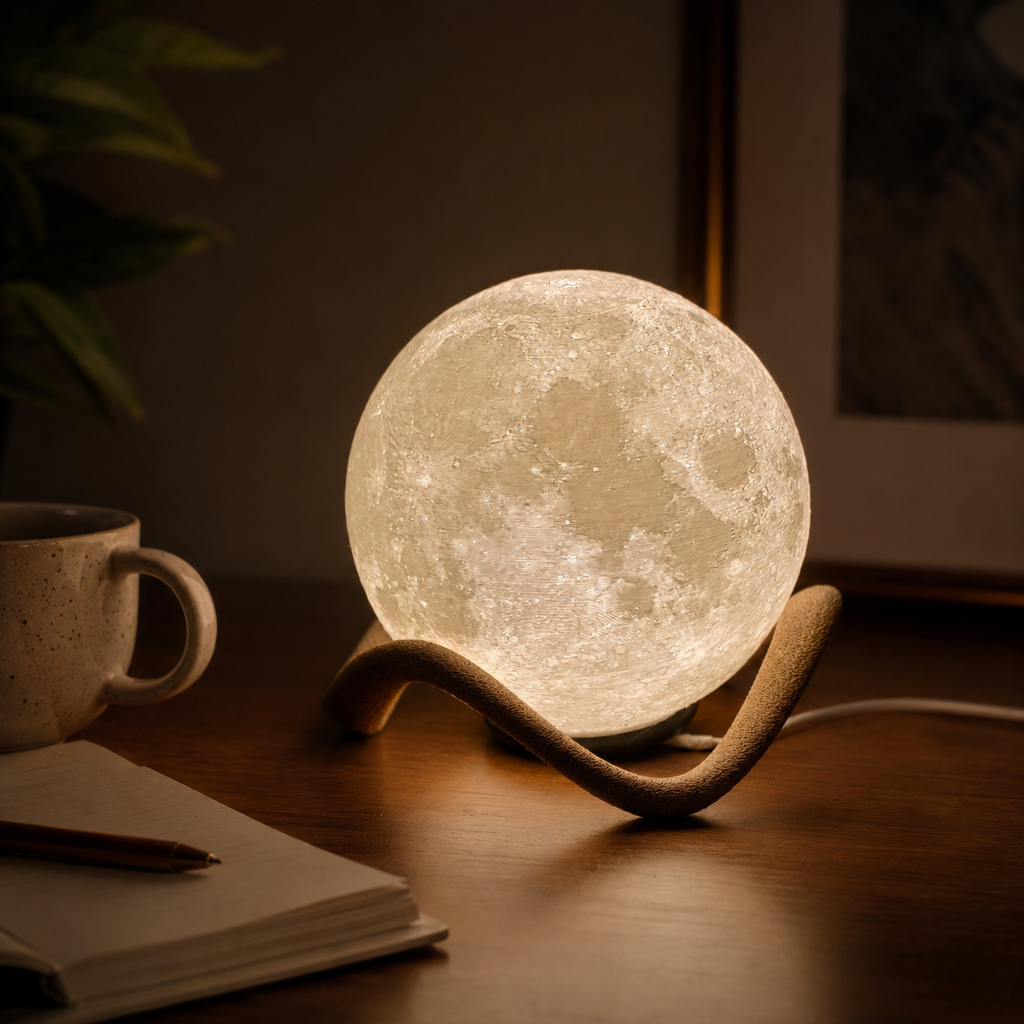 Moon LED Lamp with Replaceable Surface Light | 3-ft Wire with Switch