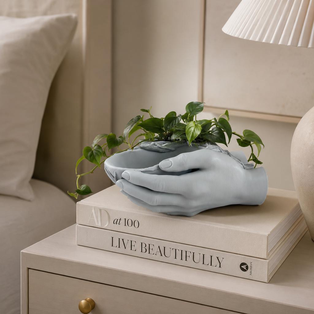 3D Printed Hands Planter | Modern Decorative Plant Pot for Succulents & small Indoor Plants | Minimalist Desk & Home Décor
