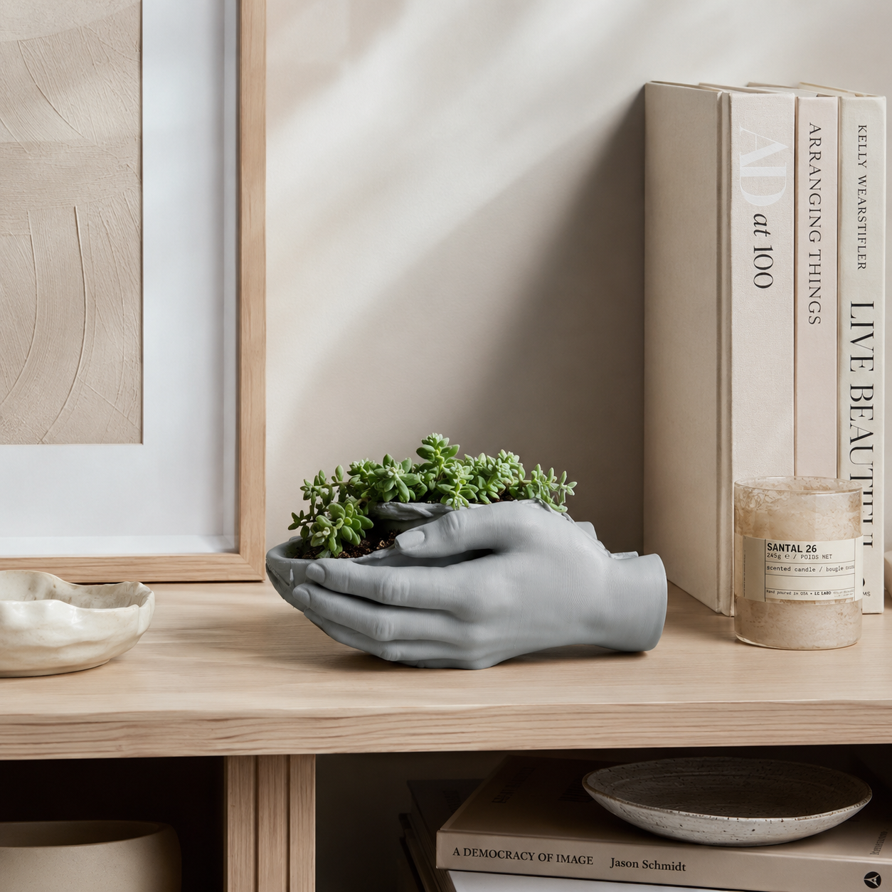 3D Printed Hands Planter | Modern Decorative Plant Pot for Succulents & small Indoor Plants | Minimalist Desk & Home Décor