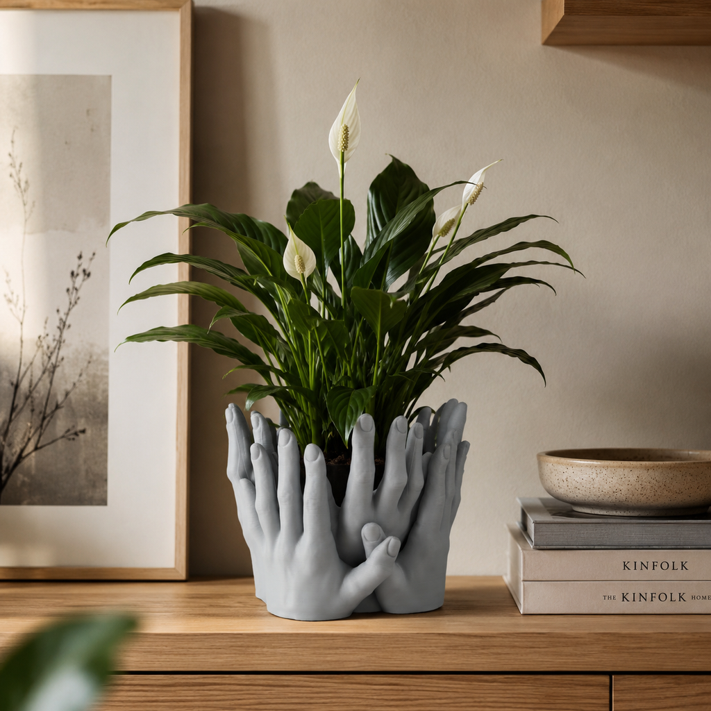 3D Printed Hands Planter | Artistic Multiple Hands Plant Pot for Indoor Plants & Succulents | Modern Decorative Planter for Home & Office