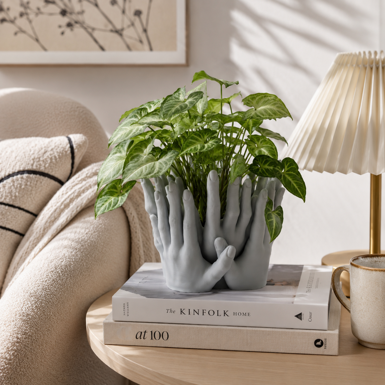 3D Printed Hands Planter | Artistic Multiple Hands Plant Pot for Indoor Plants & Succulents | Modern Decorative Planter for Home & Office