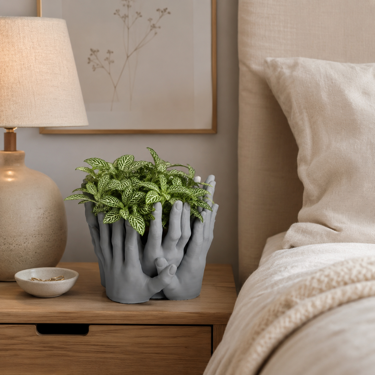 3D Printed Hands Planter | Artistic Multiple Hands Plant Pot for Indoor Plants & Succulents | Modern Decorative Planter for Home & Office