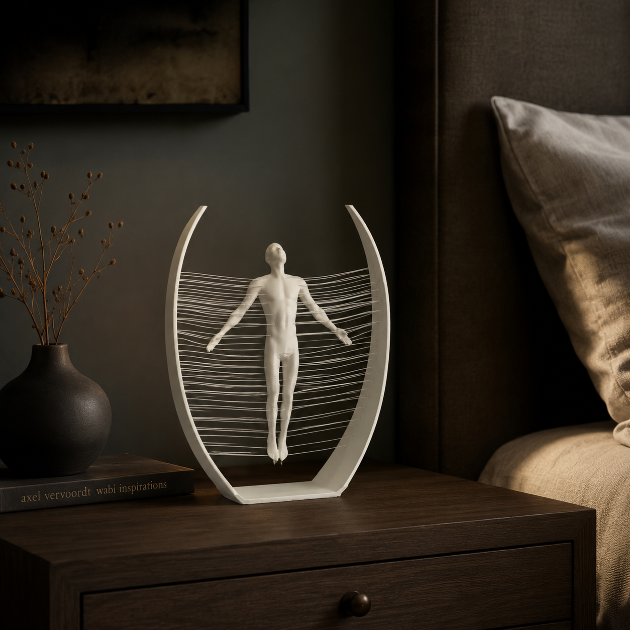 3D Printed Floating Human Sculpture | Modern Abstract Desk Décor Showpiece | Minimalist Optical Illusion Art for Home & Office