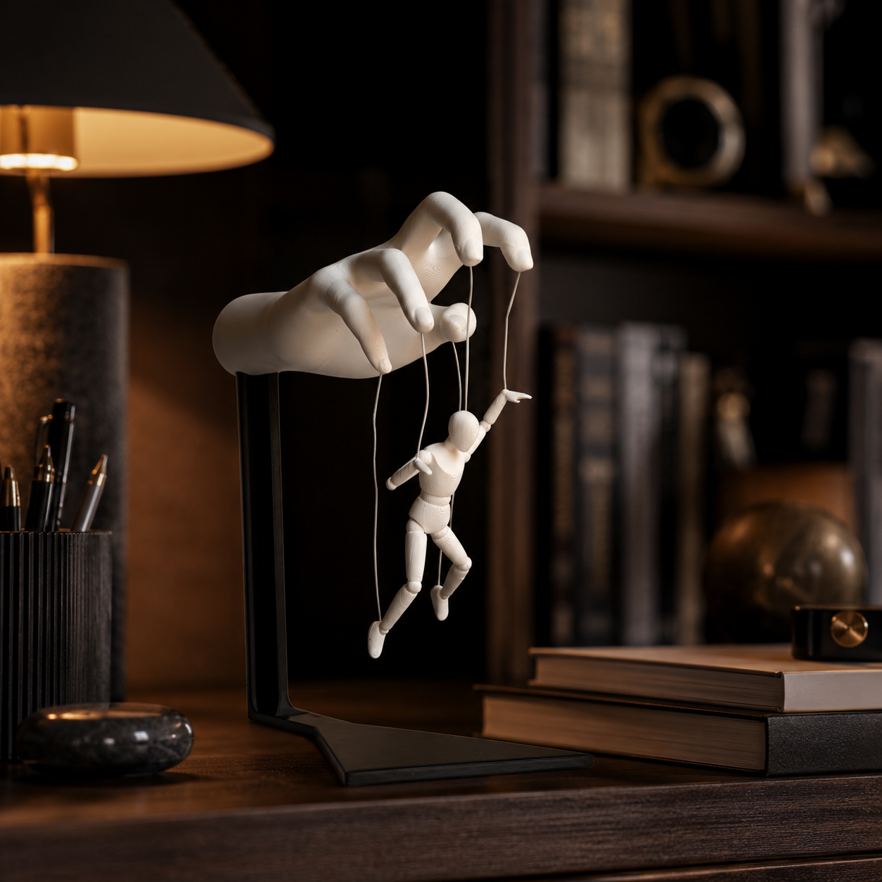 3D Printed Marionette Hand Showpiece | Artistic Puppet Sculpture for Home Decor