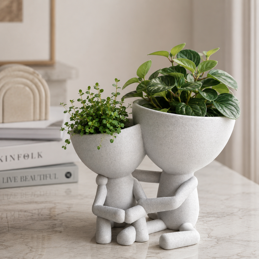 3D Printed Hugging Couple Planter for Indoor Plants & Desk Décor
