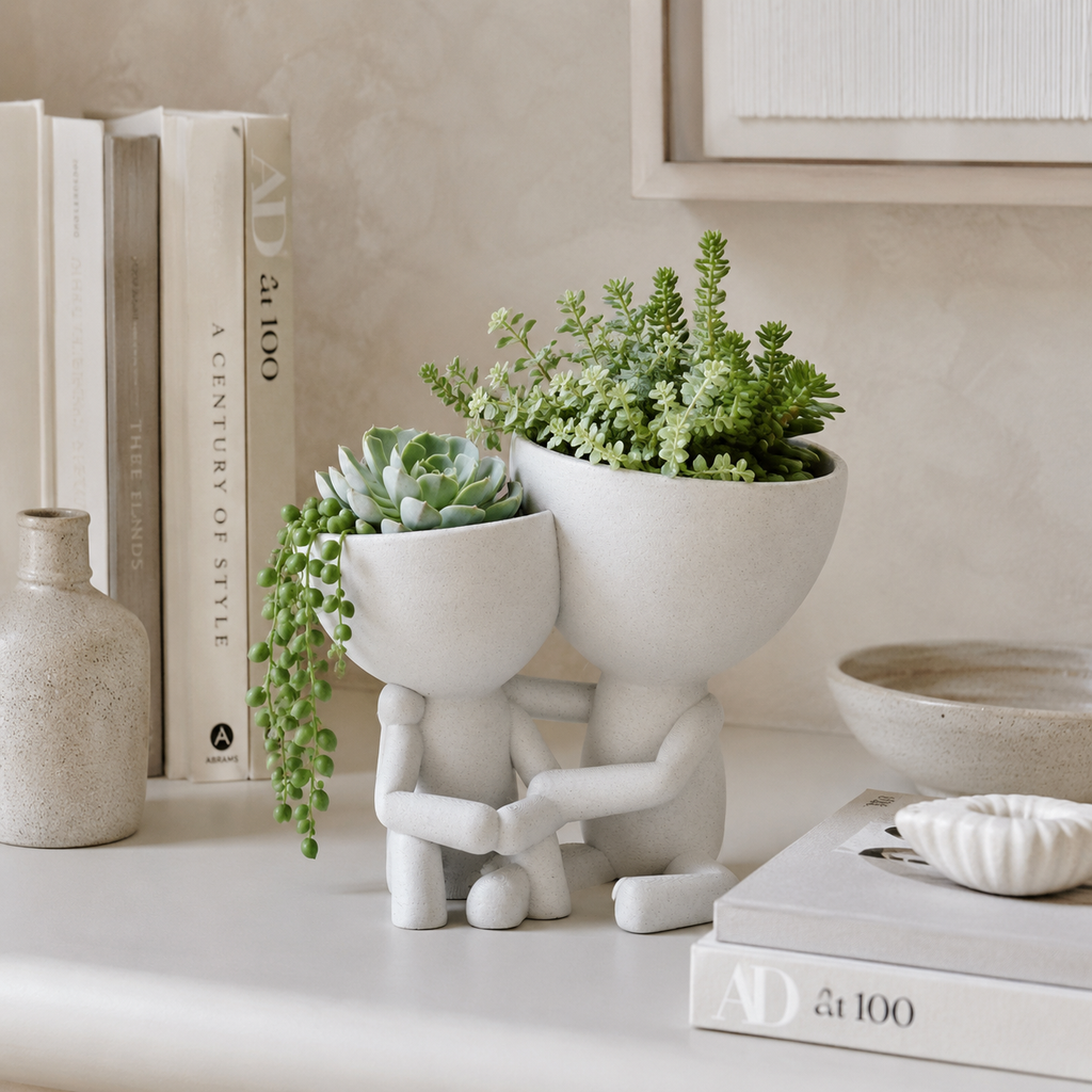 3D Printed Hugging Couple Planter for Indoor Plants & Desk Décor