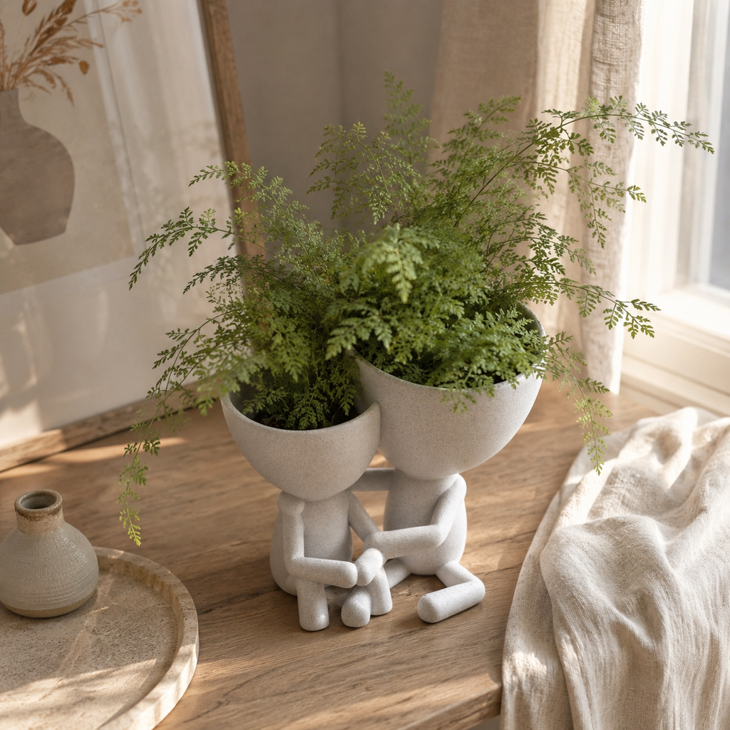 3D Printed Hugging Couple Planter for Indoor Plants & Desk Décor