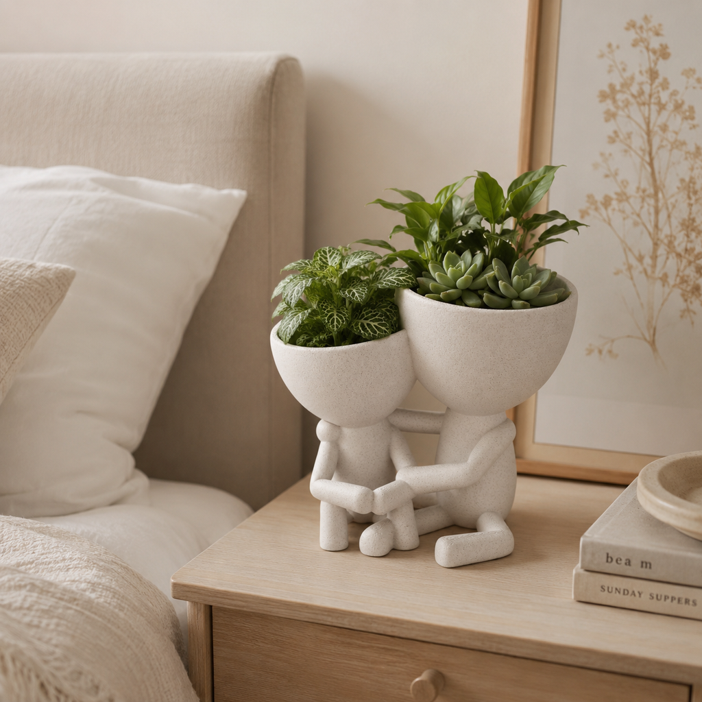 3D Printed Hugging Couple Planter for Indoor Plants & Desk Décor