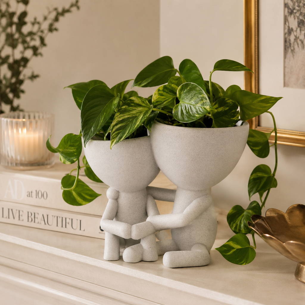 3D Printed Hugging Couple Planter for Indoor Plants & Desk Décor
