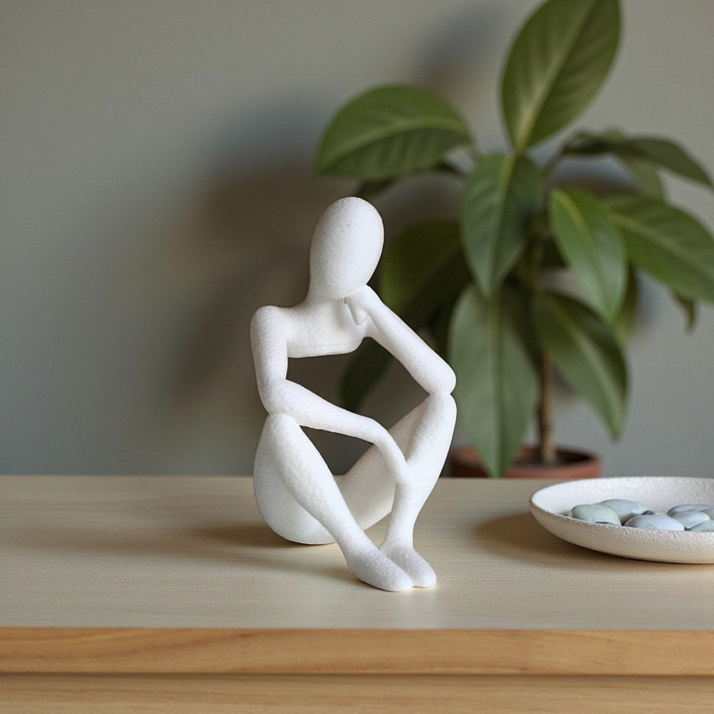 The Thinker – Minimal Abstract Sitting Sculpture