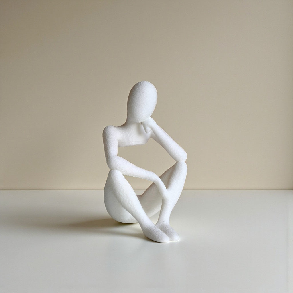 The Thinker – Minimal Abstract Sitting Sculpture