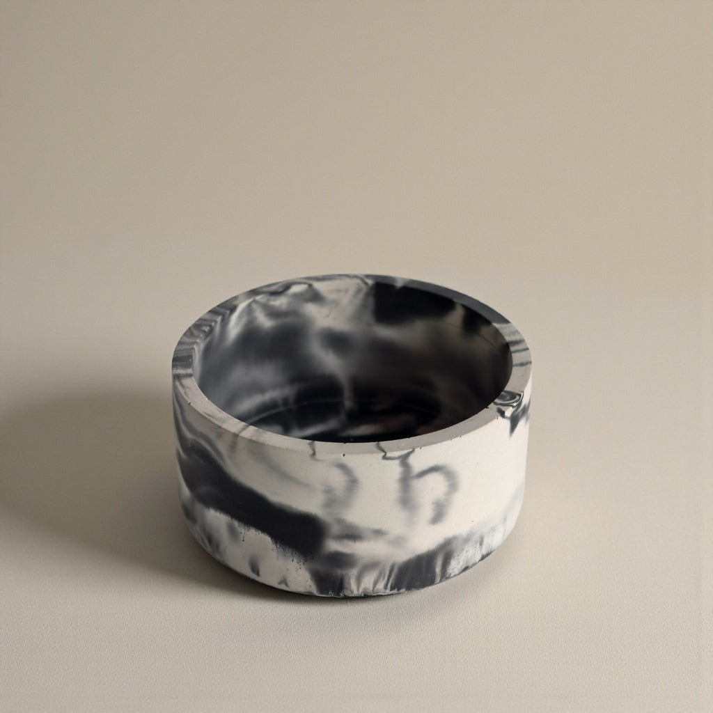 Marble Round Planter – Handcrafted Concrete Succulent Pot