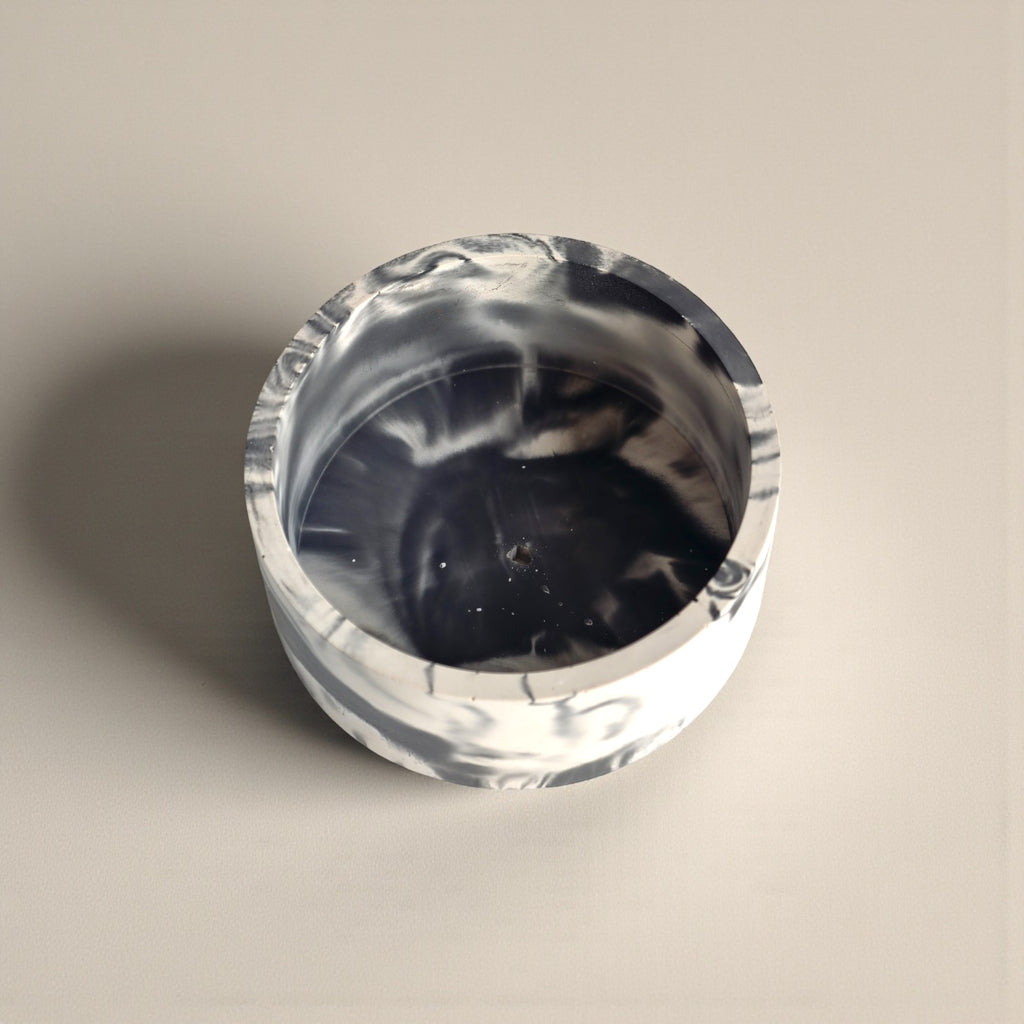 Marble Round Planter – Handcrafted Concrete Succulent Pot
