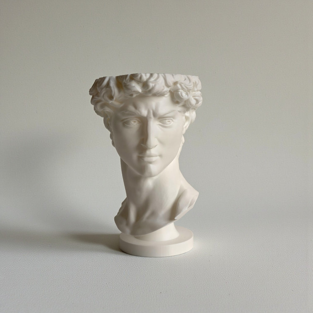 David Bust Planter – Classic Art-Inspired 3D Printed Planter (includes drainage holes and collection unit)