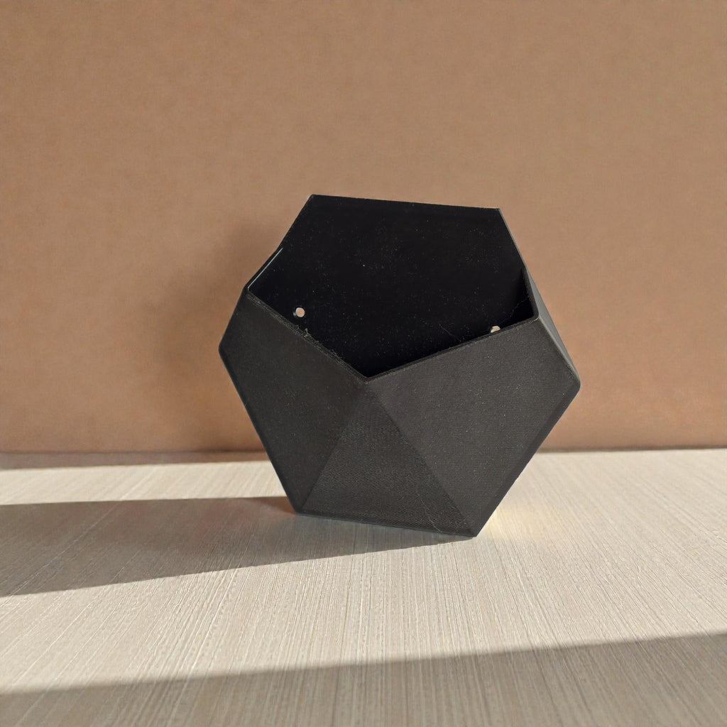 Hexa Wall Planter – Matte Black