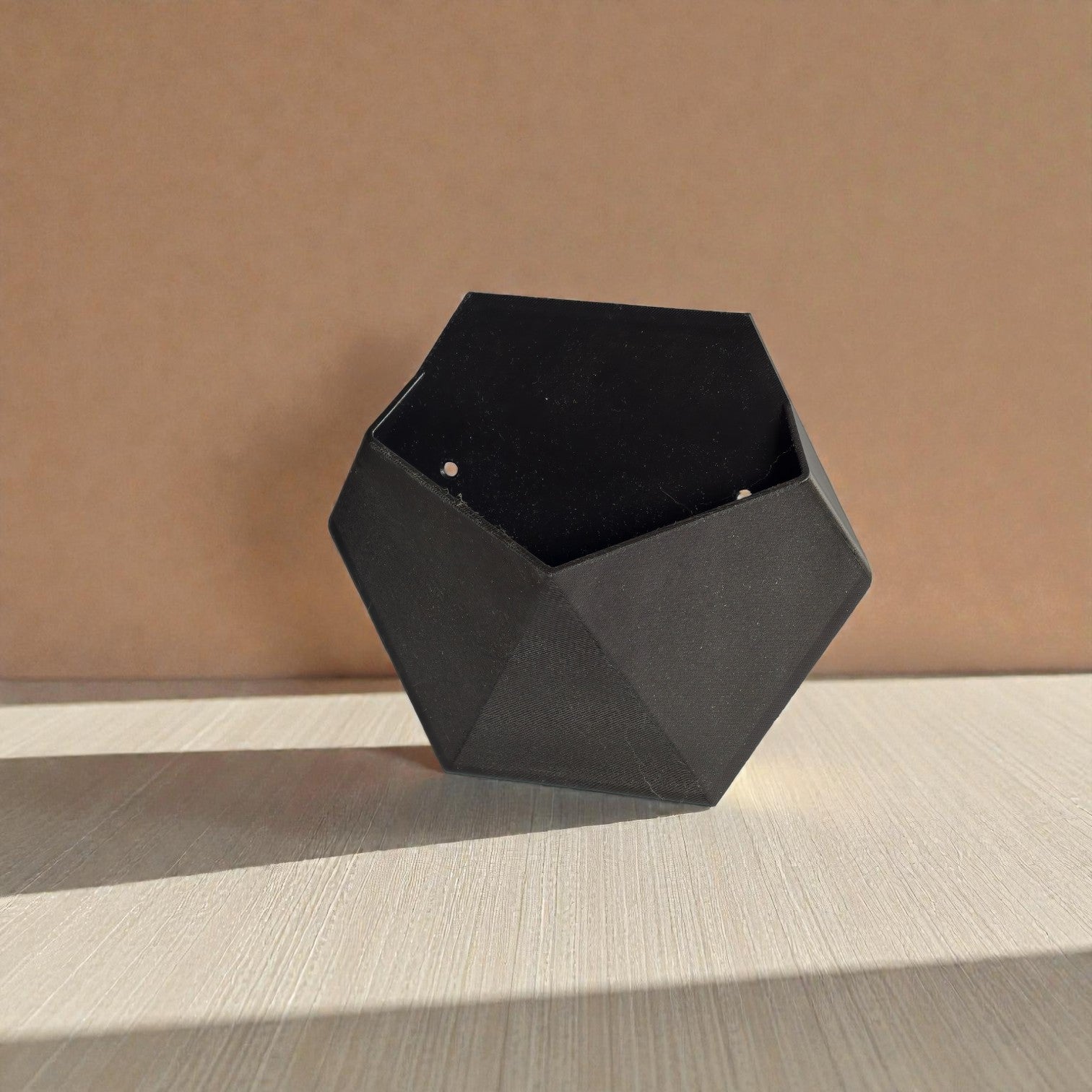 Hexa Wall Planter – Matte Black