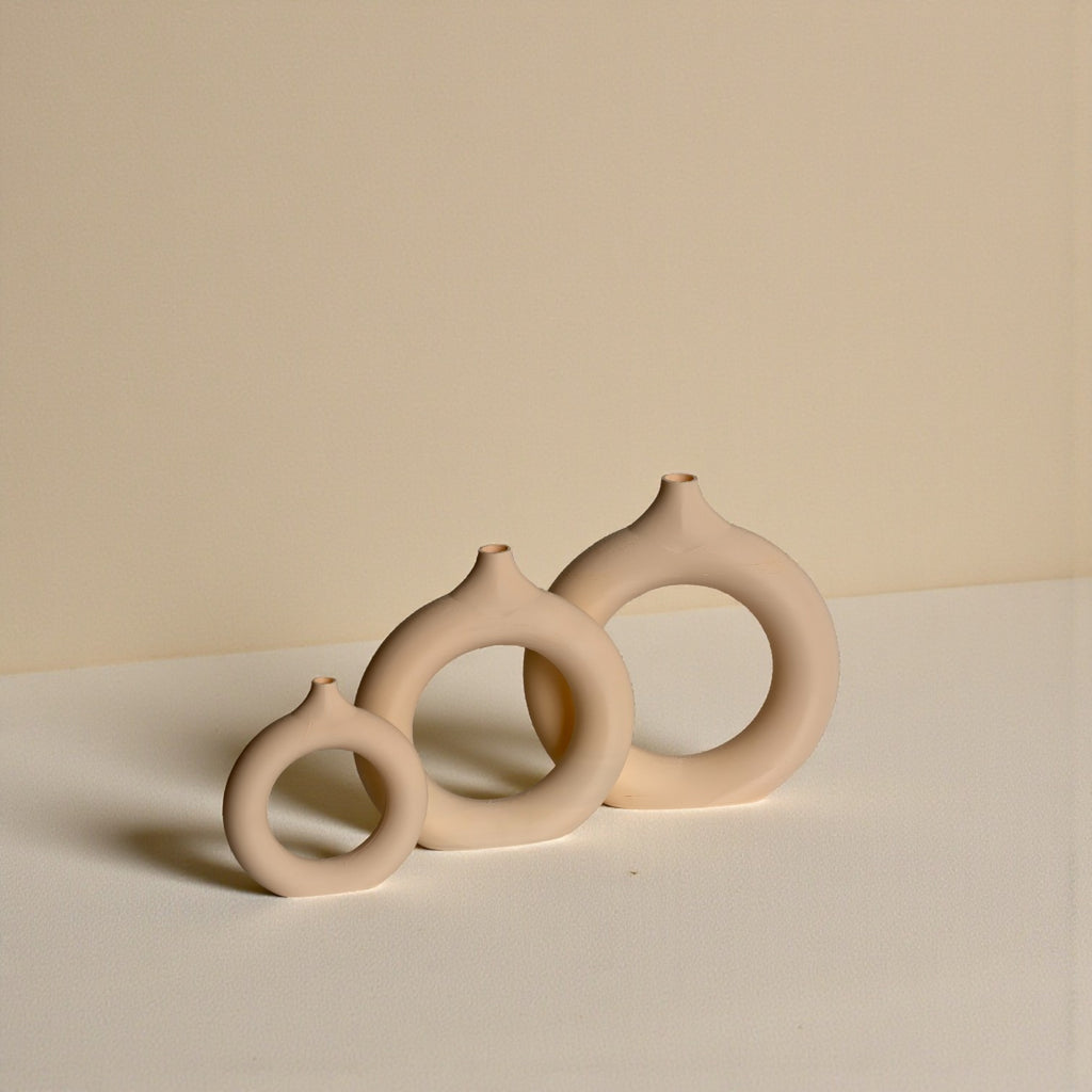 Halo Loop Vase Set – Sand Beige