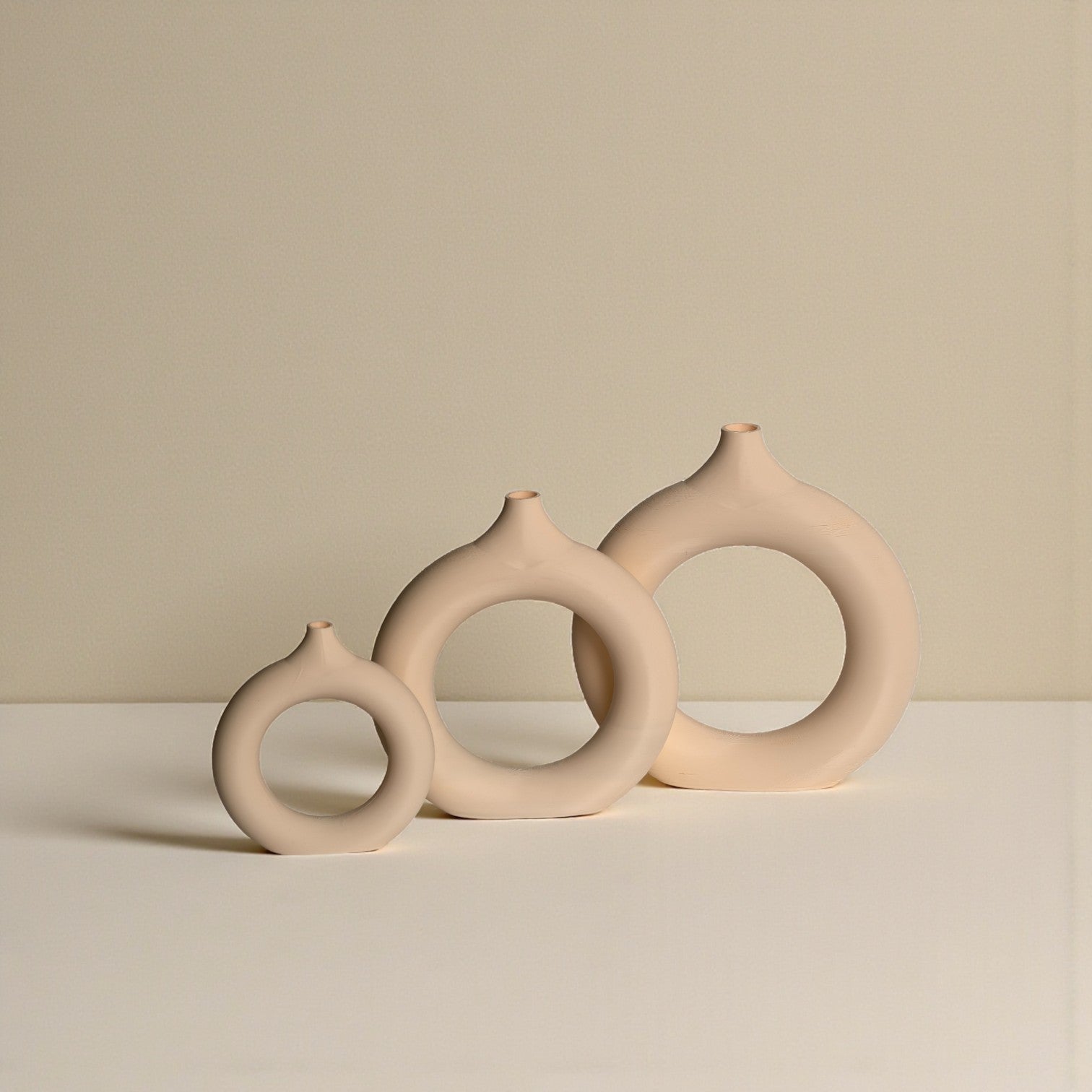 Halo Loop Vase Set – Sand Beige