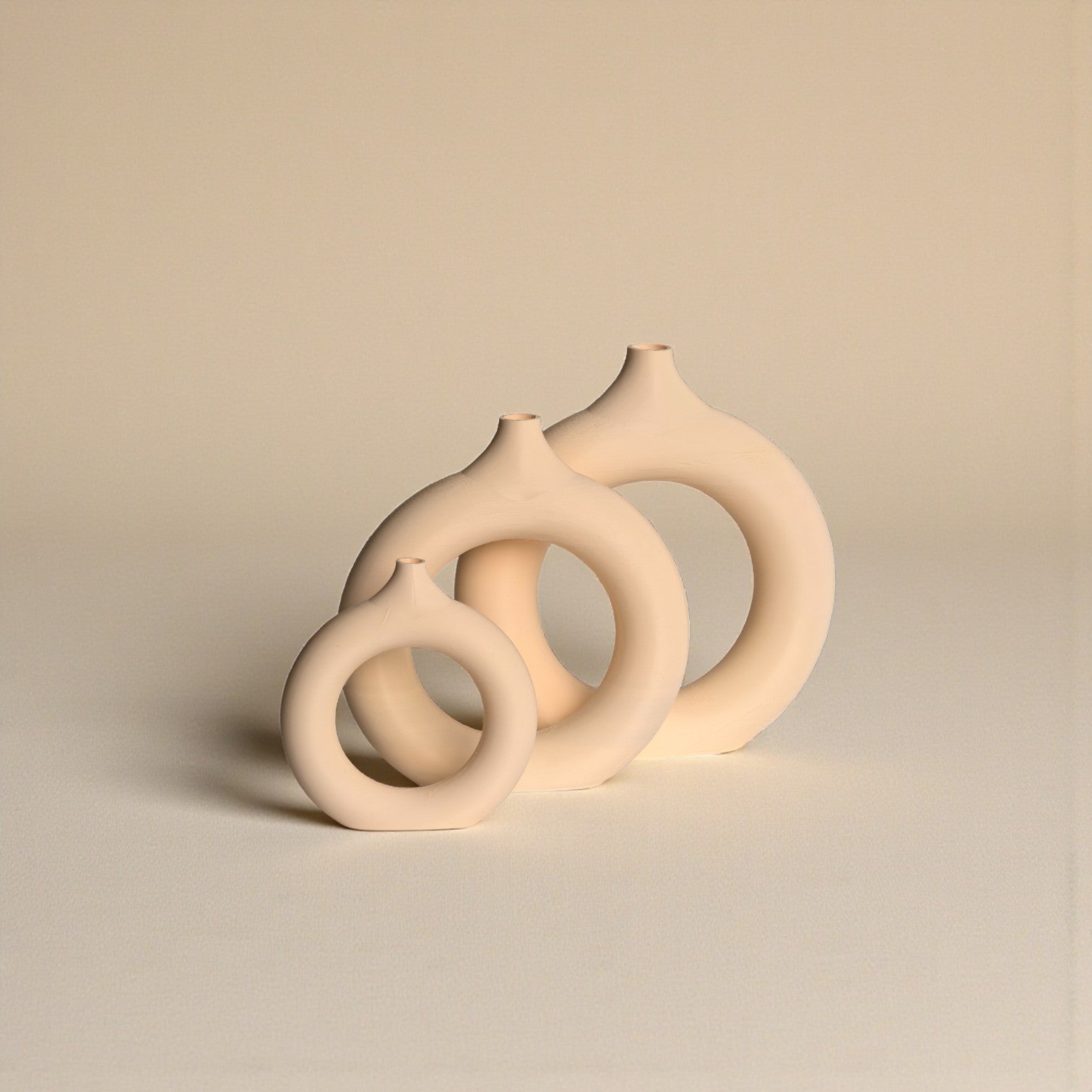 Halo Loop Vase Set – Sand Beige