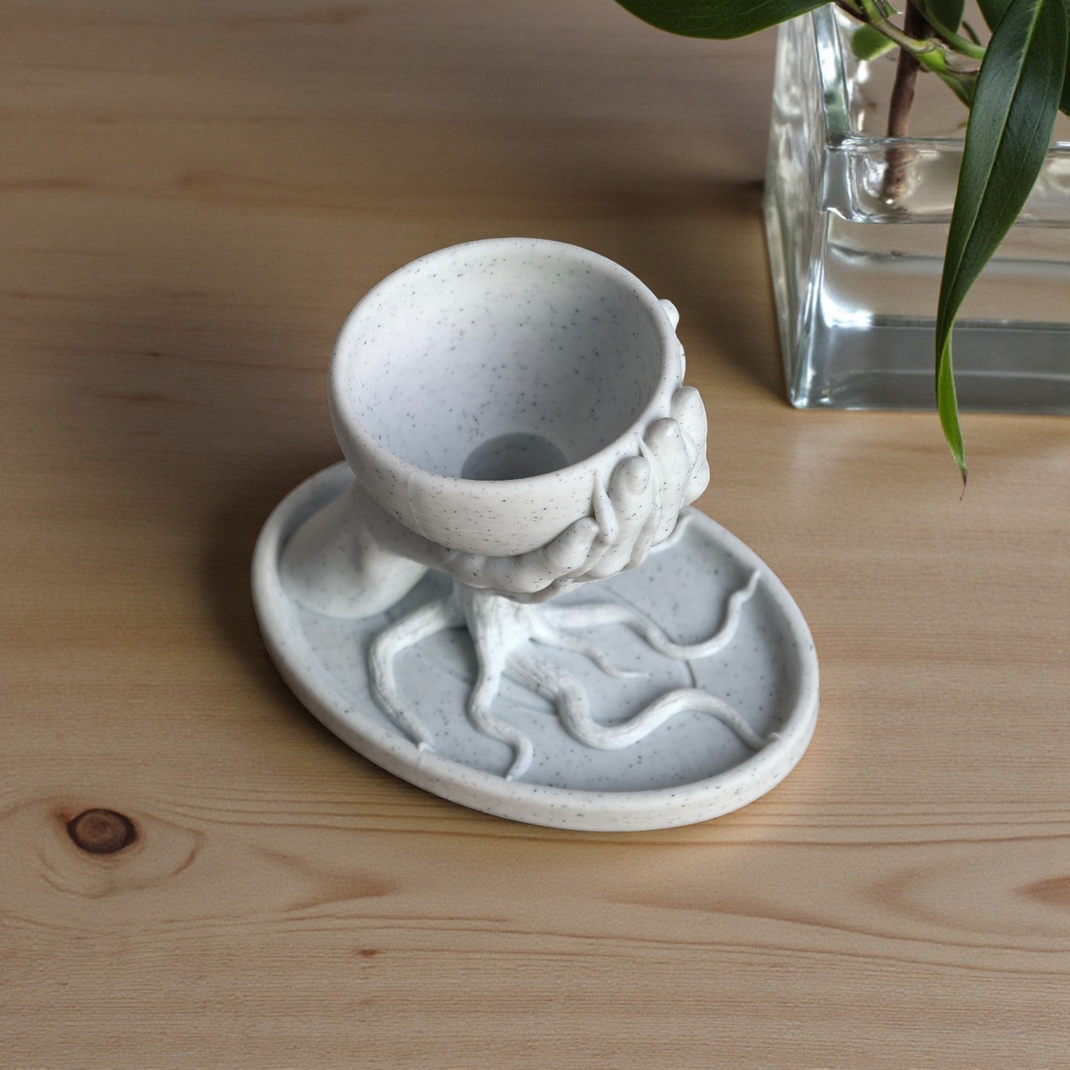 Oreo Marble Look Hand Sculpture Planter for succulents and small plants | Modern Home Decor Accent | 3D Printed PLA Marble with Real Marble Particles