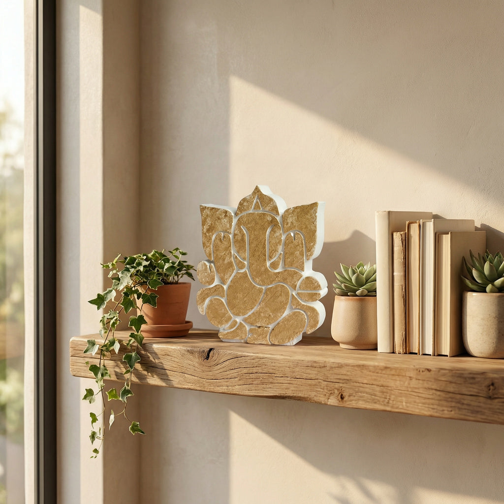 Ganesh Concrete Showpiece – Handmade Ganesha Idol for Home Décor | Minimal Spiritual Decor | Vastu & Festive Gift