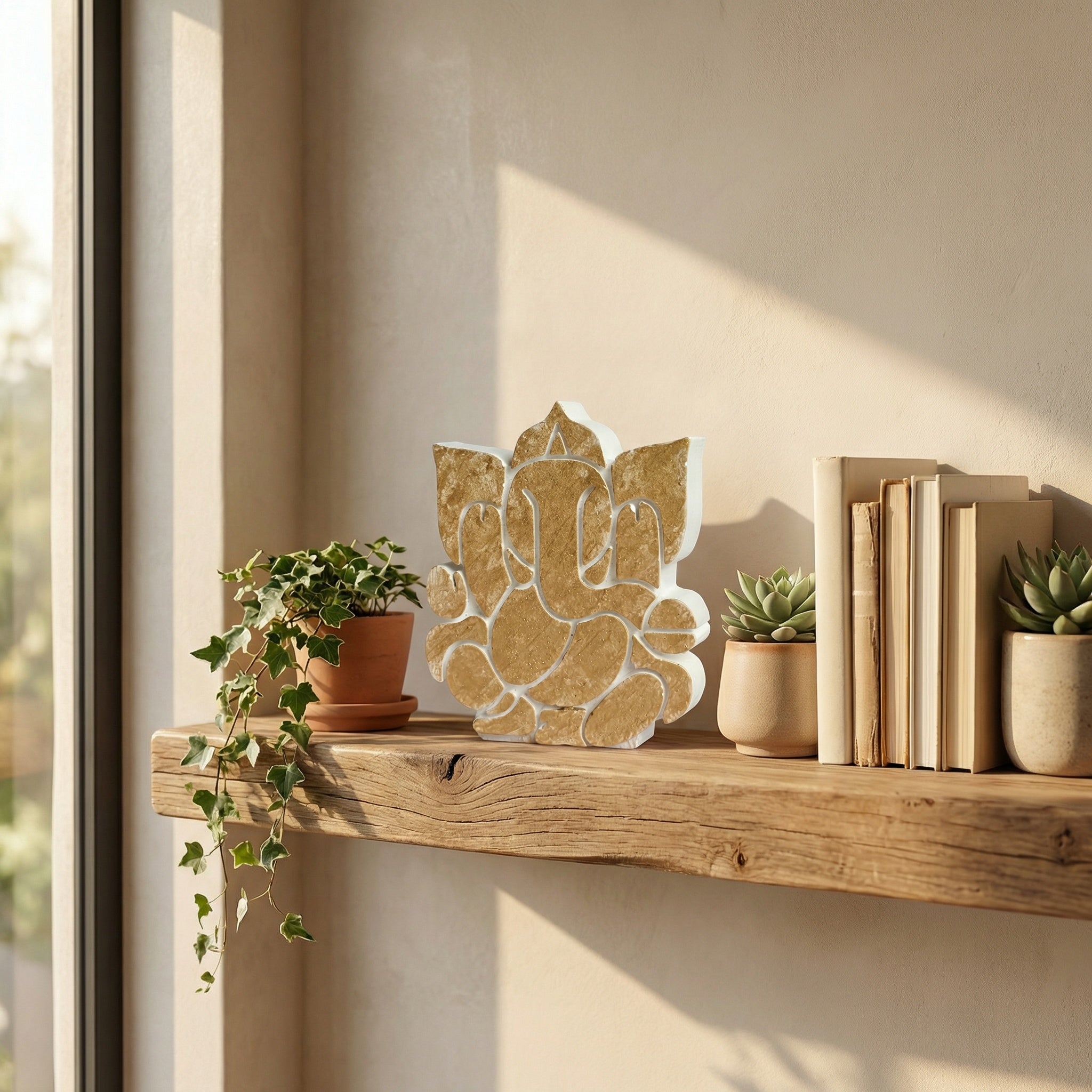 Ganesh Concrete Showpiece – Handmade Ganesha Idol for Home Décor | Minimal Spiritual Decor | Vastu & Festive Gift
