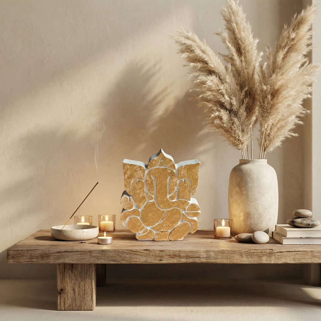 Ganesh Concrete Showpiece – Handmade Ganesha Idol for Home Décor | Minimal Spiritual Decor | Vastu & Festive Gift