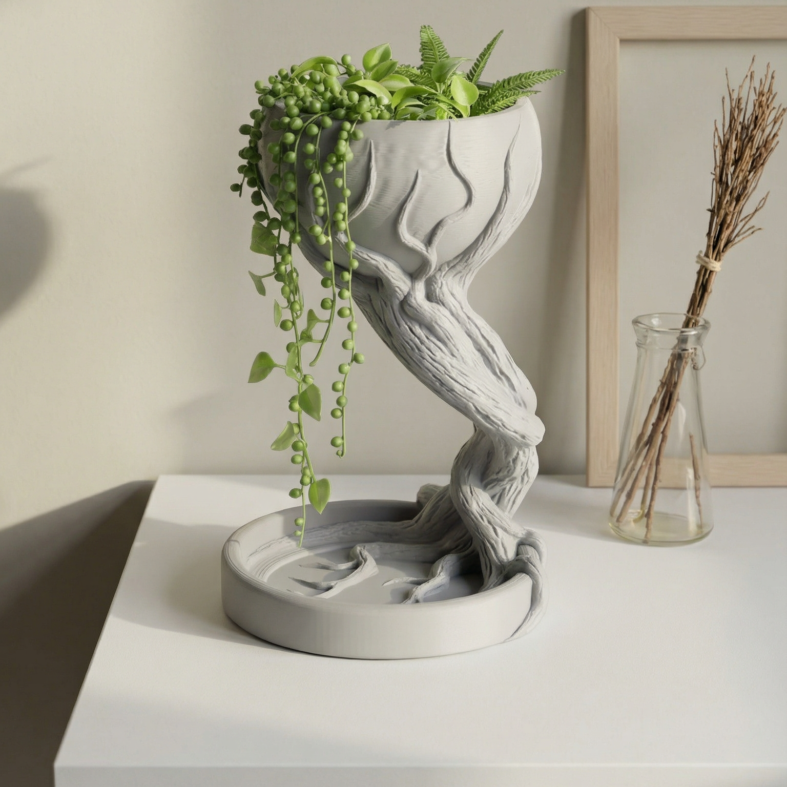 Ethereal Root Planter – Modern Sculptural 3D Printed Decor