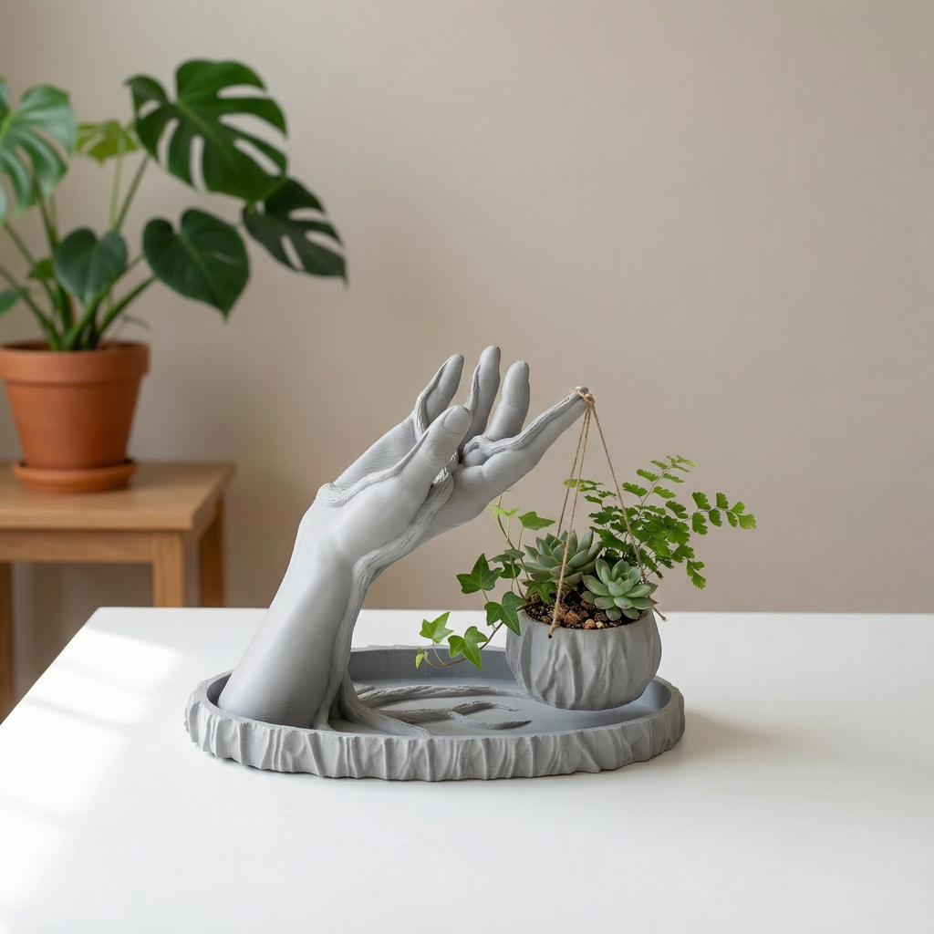 Hand of Serenity Planter | 3D printed | Designed for succulents or trailing greens
