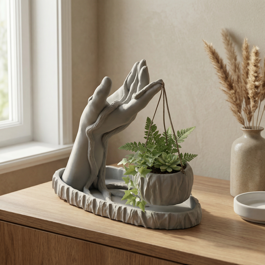 Hand of Serenity Planter | 3D printed | Designed for succulents or trailing greens