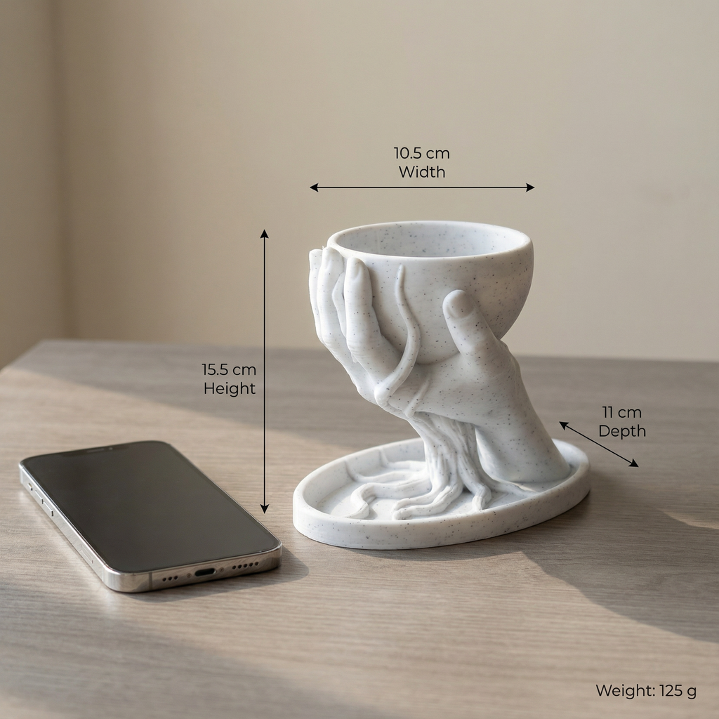 Oreo Marble Look Hand Sculpture Planter for succulents and small plants | Modern Home Decor Accent | 3D Printed PLA Marble with Real Marble Particles