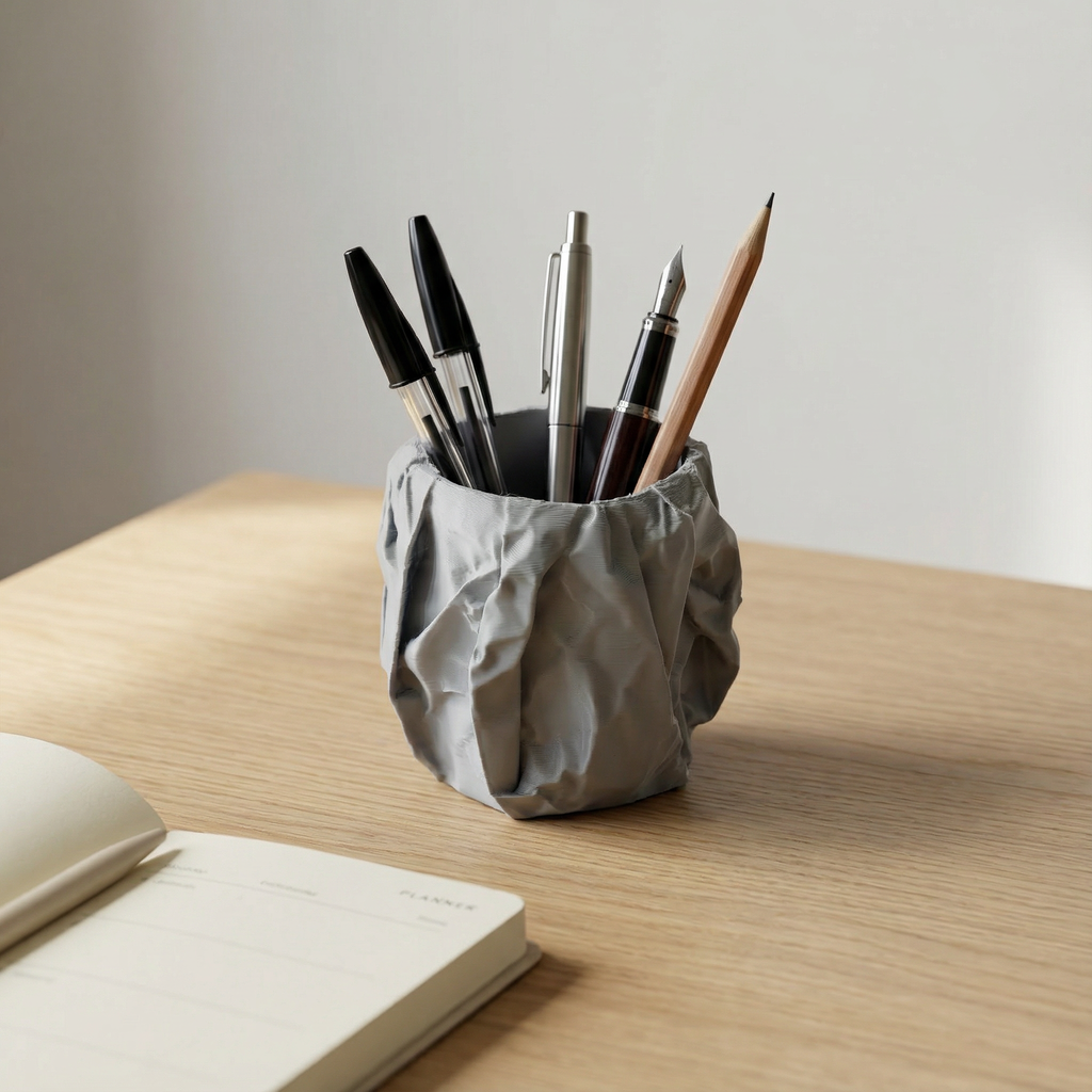 Crinkle Pen Stand – Modern 3D Printed Desk Organizer