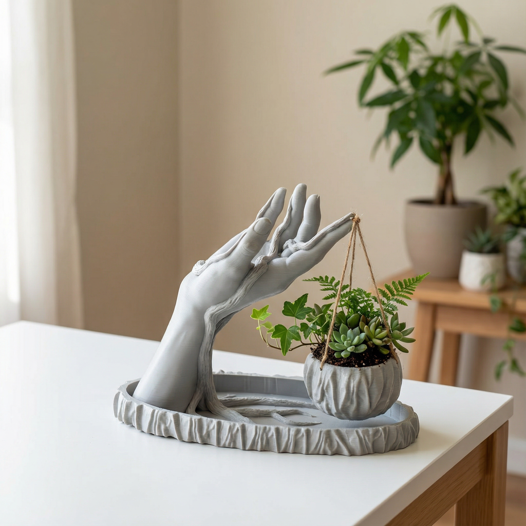 Hand of Serenity Planter | 3D printed | Designed for succulents or trailing greens