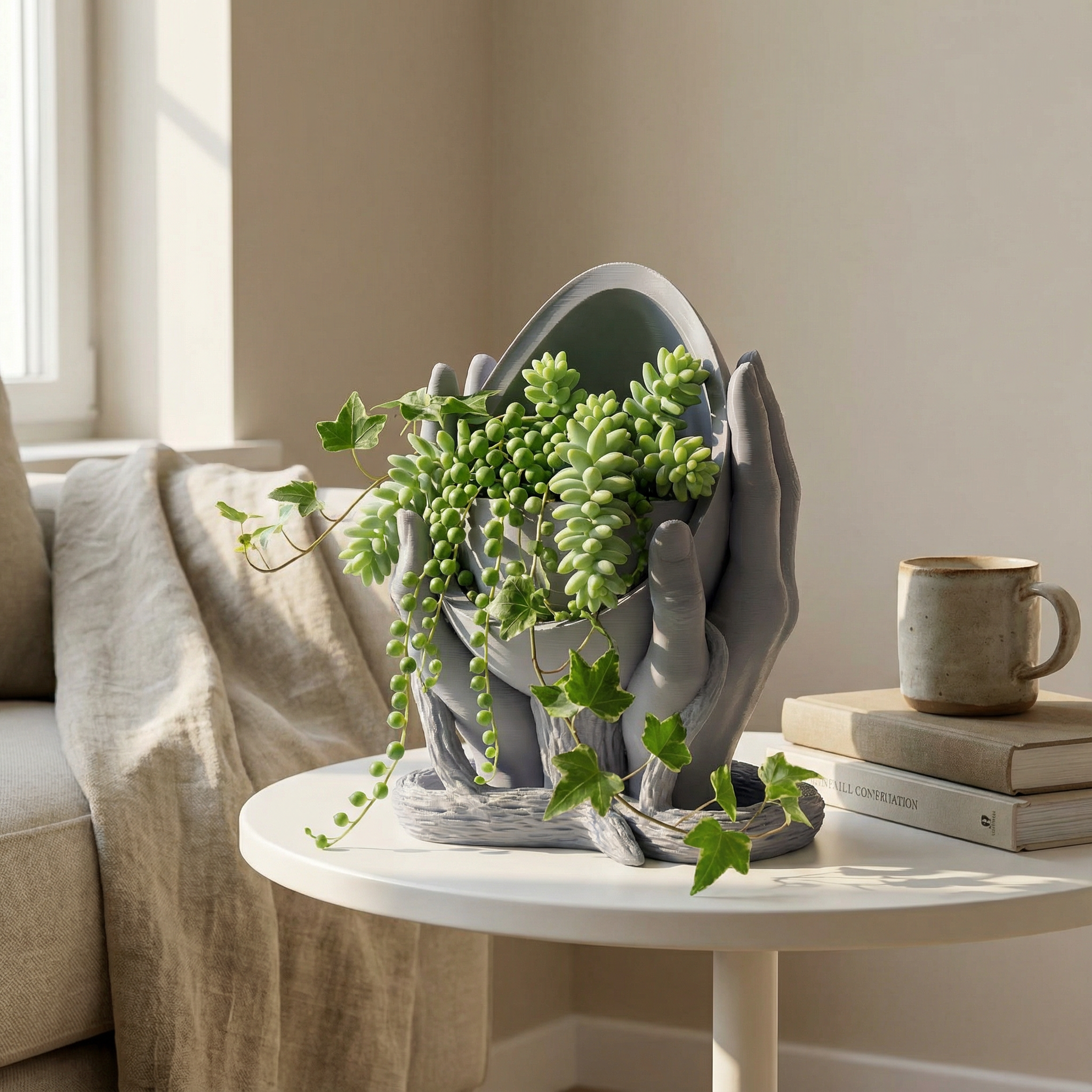 Hands of Nature Planter – Sculptural 3D Printed Pot