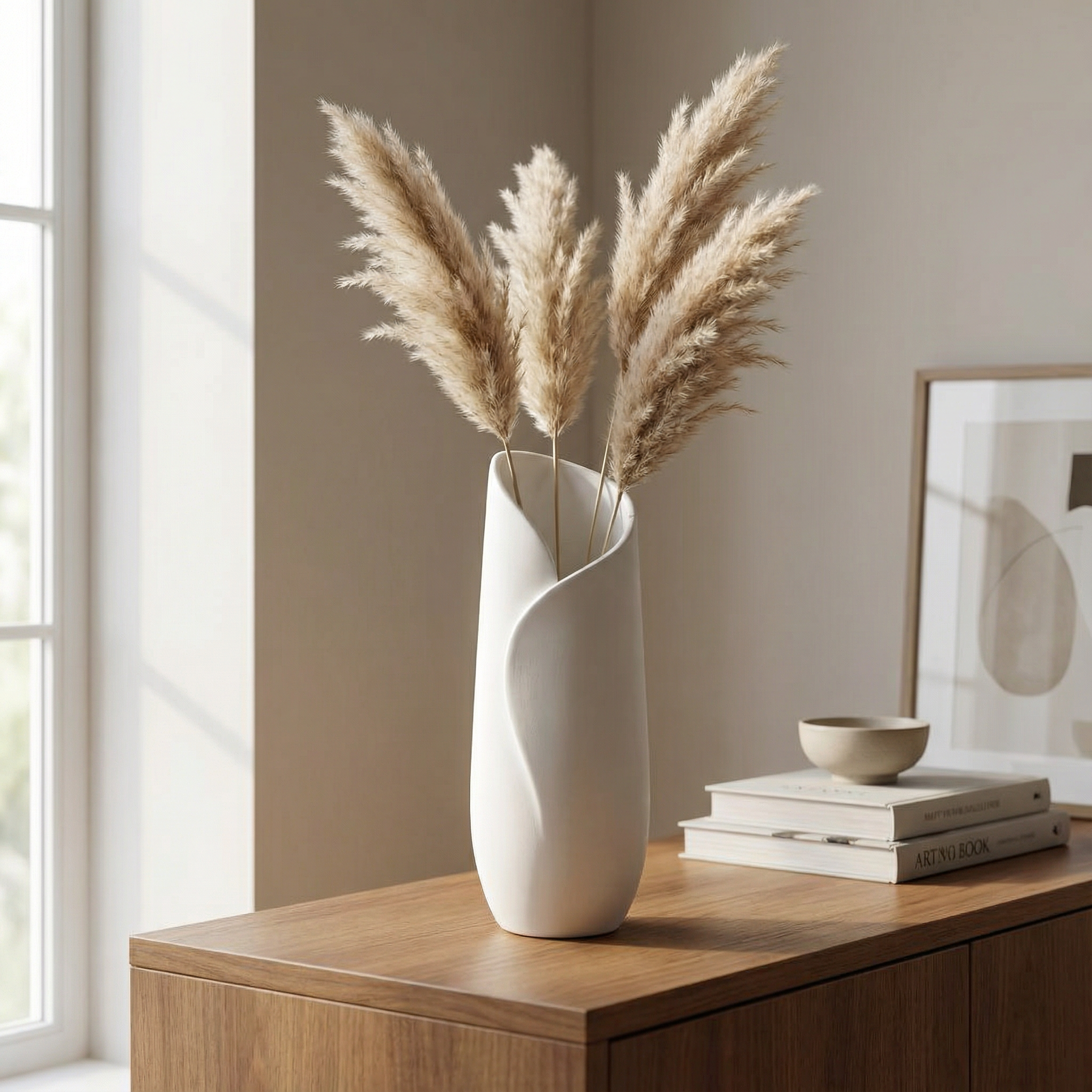 Fold Flow Vase – Minimal Organic 3D Printed Vase