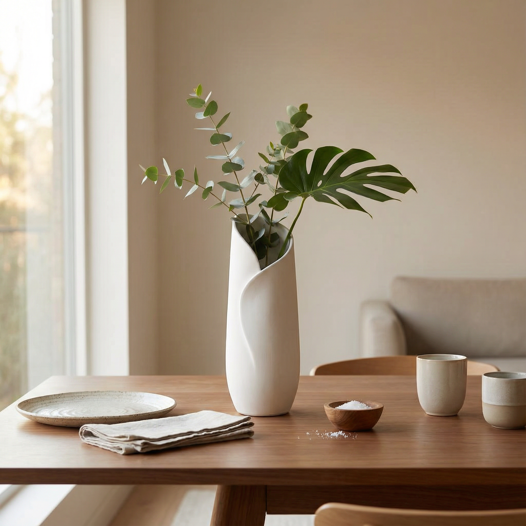 Fold Flow Vase – Minimal Organic 3D Printed Vase