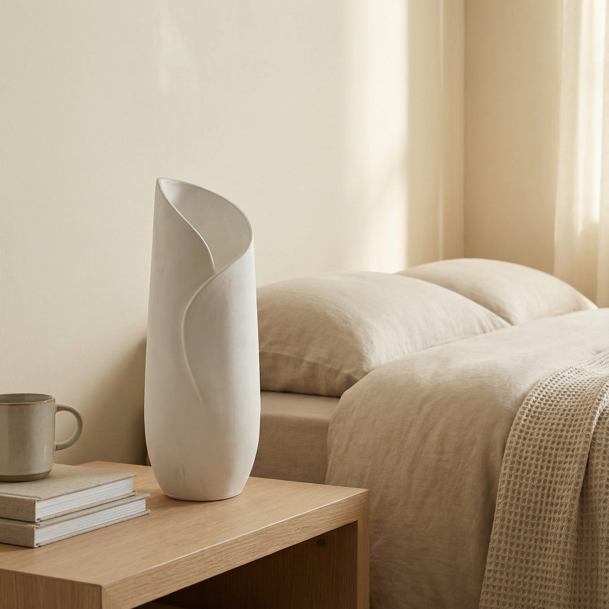 Fold Flow Vase – Minimal Organic 3D Printed Vase