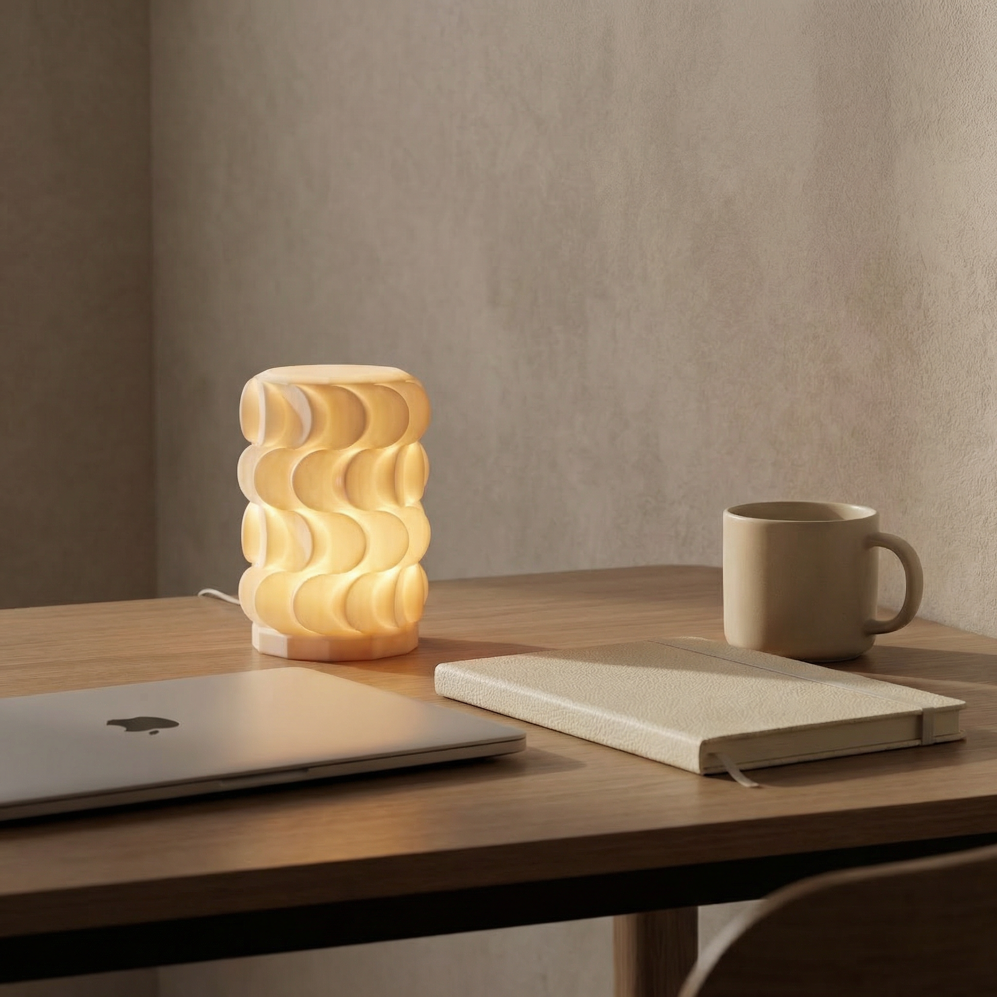 LumaCurve Sculptural Daylight Table Lamp with Replaceable Surface Light & 3-ft Wire with Switch