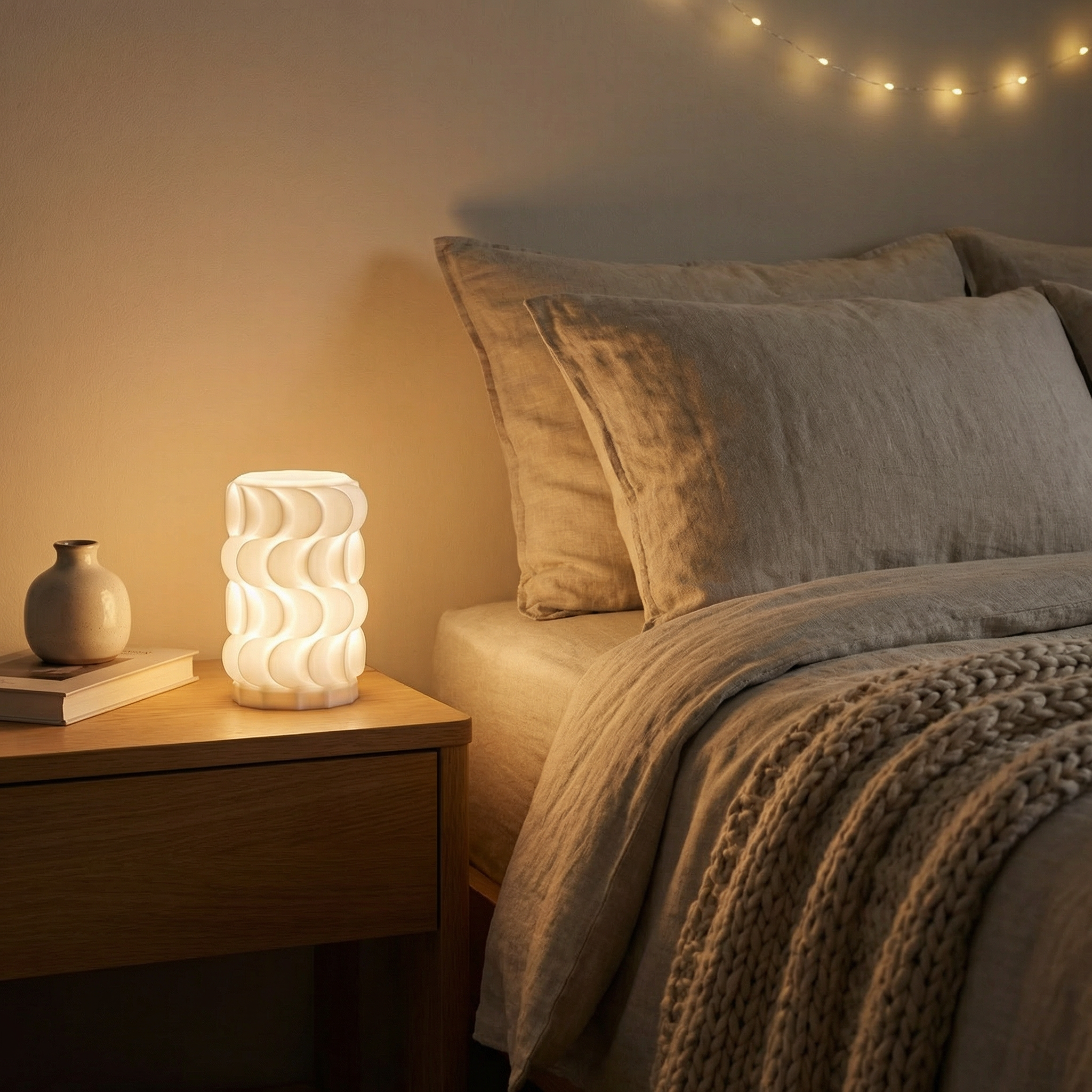 LumaCurve Sculptural Daylight Table Lamp with Replaceable Surface Light & 3-ft Wire with Switch